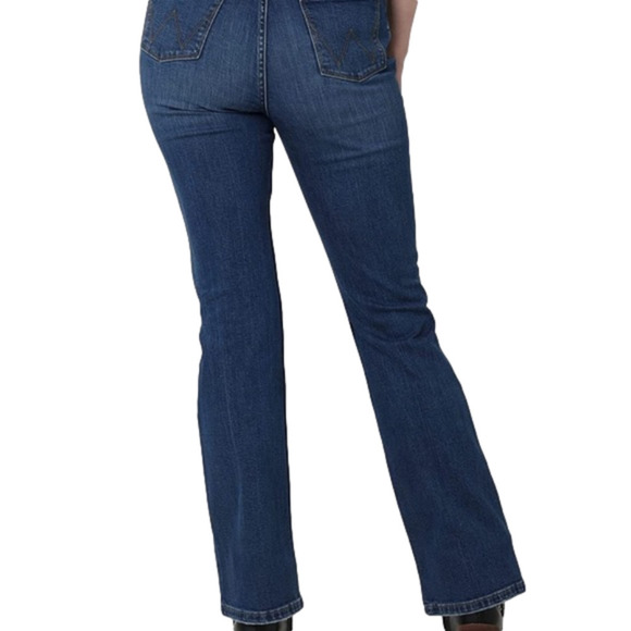 Wrangler high rise bold boot cut jeans size 20W long med/dark wash - Picture 3 of 13